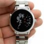 New Silver Quartz Wrist Watch Dragon Turntable Dial Mens Boys Hours Gift Q0843