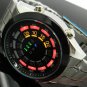 Waterproof TVG Mixed Color LED Watch Silver Boys Mens Sports Gift Box 86 L8828