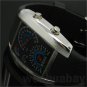 Cool Blue Light LED Watch Rubber Speedometer Digital Dot Matrix Men Gift 86L8892