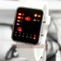 New Silicon White Band Cool Binary LED Digital Man Lady WristWatch Black 86L0510