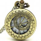 Antique Bronze Necklace Pendant Hollow Quartz Pocket Watch Men Lady Gifts P218
