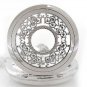 Antique Hollow Silver Tone Quartz Pocket Watch Necklace Pendant Women Men 86Gift