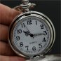 Retro Hollow Silver Tone Black Number Quartz Pocket Watch Necklace Pendant P226