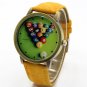 New Snooker Billiard Analog Canvas Round Quartz Wrist Watch Hour Gift Q3135 AB