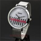 Fashion Round Mesh Steel Army Soldier Sport Quartz Wrist Watch Women Hour Q1399