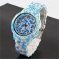 New Elegant Unique Chinese Style Printing Flower Quartz Wirst Watch Women Girl