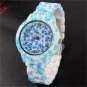 New Elegant Unique Chinese Style Printing Flower Quartz Wirst Watch Women Girl