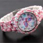 New Elegant Unique Chinese Style Printing Flower Quartz Wirst Watch Women Girl