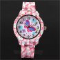 New Elegant Unique Chinese Style Printing Flower Quartz Wirst Watch Women Girl