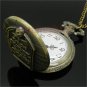 Bronze Nightmare before Christmas Pocket Watch Necklace Pendant Chain Gift 86P49