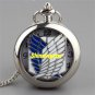 Silver Wing Hollw Quartz Pocket Watch Necklace Pendant Chain Men Women Gift P272