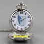 Silver Wing Hollw Quartz Pocket Watch Necklace Pendant Chain Men Women Gift P272