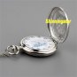 Silver Wing Hollw Quartz Pocket Watch Necklace Pendant Chain Men Women Gift P272