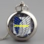 Silver Wing Hollw Quartz Pocket Watch Necklace Pendant Chain Men Women Gift P272