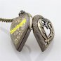 Bronze Heart-shaped Quartz Pocket Watch Necklace Pendant Chain Men Women'sP271