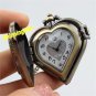 Bronze Heart-shaped Quartz Pocket Watch Necklace Pendant Chain Men Women'sP271