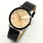 Lovely Simple Round Dial Black Leather Band Quartz Wrist Watch Lady Girl Q2641