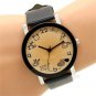 Lovely Simple Round Dial Black Leather Band Quartz Wrist Watch Lady Girl Q2641