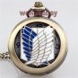 Bronze Necklace Pendant Chain Wing Hollw Quartz Pocket Watch Men Women Gift P270