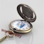 Bronze Necklace Pendant Chain Wing Hollw Quartz Pocket Watch Men Women Gift P270