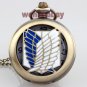 Bronze Necklace Pendant Chain Wing Hollw Quartz Pocket Watch Men Women Gift P270