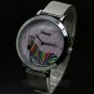 Color Zebra Round Dial Mesh Band Quartz Wrist Watch Women Lady Girl Q2676