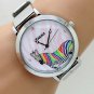 Color Zebra Round Dial Mesh Band Quartz Wrist Watch Women Lady Girl Q2676