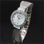 New Bangle Bracelet Silver Stainless Steel Crystal Dial Wrist Watch Lady B6931