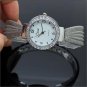 New Bangle Bracelet Silver Stainless Steel Crystal Dial Wrist Watch Lady B6931