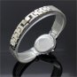 New Bangle Bracelet Silver Stainless Steel Crystal Dial Wrist Watch Lady B6931