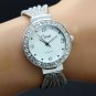 New Bangle Bracelet Silver Stainless Steel Crystal Dial Wrist Watch Lady B6931