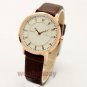 Charm White Round Couple Analog Crystal Leather Quartz Wrist Watch USA Q2254
