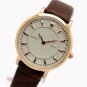 Charm White Round Couple Analog Crystal Leather Quartz Wrist Watch USA Q2254