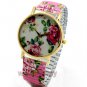 Cute Lovely Round Analog Stretchable Iron Quartz Wrist Watch Girl Women AB Q2076