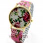Cute Lovely Round Analog Stretchable Iron Quartz Wrist Watch Girl Women AB Q2076