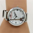 Paris Tower Crystal Stainless Steel Mesh Quartz WristWatch Women Lady Gift Q2672