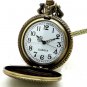 Retro Bronze Charm Pattern Pendant Chain Quartz Pocket Watch Lady Women 86 P210