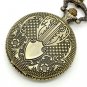 Retro Bronze Charm Pattern Pendant Chain Quartz Pocket Watch Lady Women 86 P210