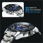 Waterproof Silver Quartz And  LED Combine Stainless Steel Business Men USA L8905