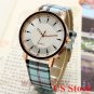 Fashion Round Leather Decoration Pattern Quartz Wrist Watch Women Hour USA Q3492