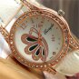 New Butterfly Round Dial Crystal Quartz Wrist Watch Band Lady Women Girl Gifts