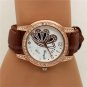 New Butterfly Round Dial Crystal Quartz Wrist Watch Band Lady Women Girl Gifts
