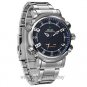 WEIDE Water Resist Analog LED Stainless Steel Sport Wrist Quartz Watch Men Gifts