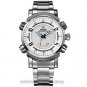 WEIDE Water Resist Analog LED Stainless Steel Sport Wrist Quartz Watch Men Gifts