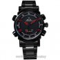 WEIDE Water Resist Analog LED Stainless Steel Sport Wrist Quartz Watch Men Gifts