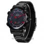 WEIDE Water Resist Analog LED Stainless Steel Sport Wrist Quartz Watch Men Gifts
