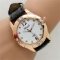 Fashion Simple Round Dial Crystal Quartz Wrist Watch Lady Women Gifts 5 Colors