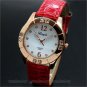 Fashion Simple Round Dial Crystal Quartz Wrist Watch Lady Women Gifts 5 Colors