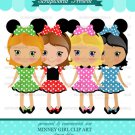 Minney girl digital clip art BUY2 GET 1 FREE