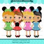 Minney girl digital clip art BUY2 GET 1 FREE